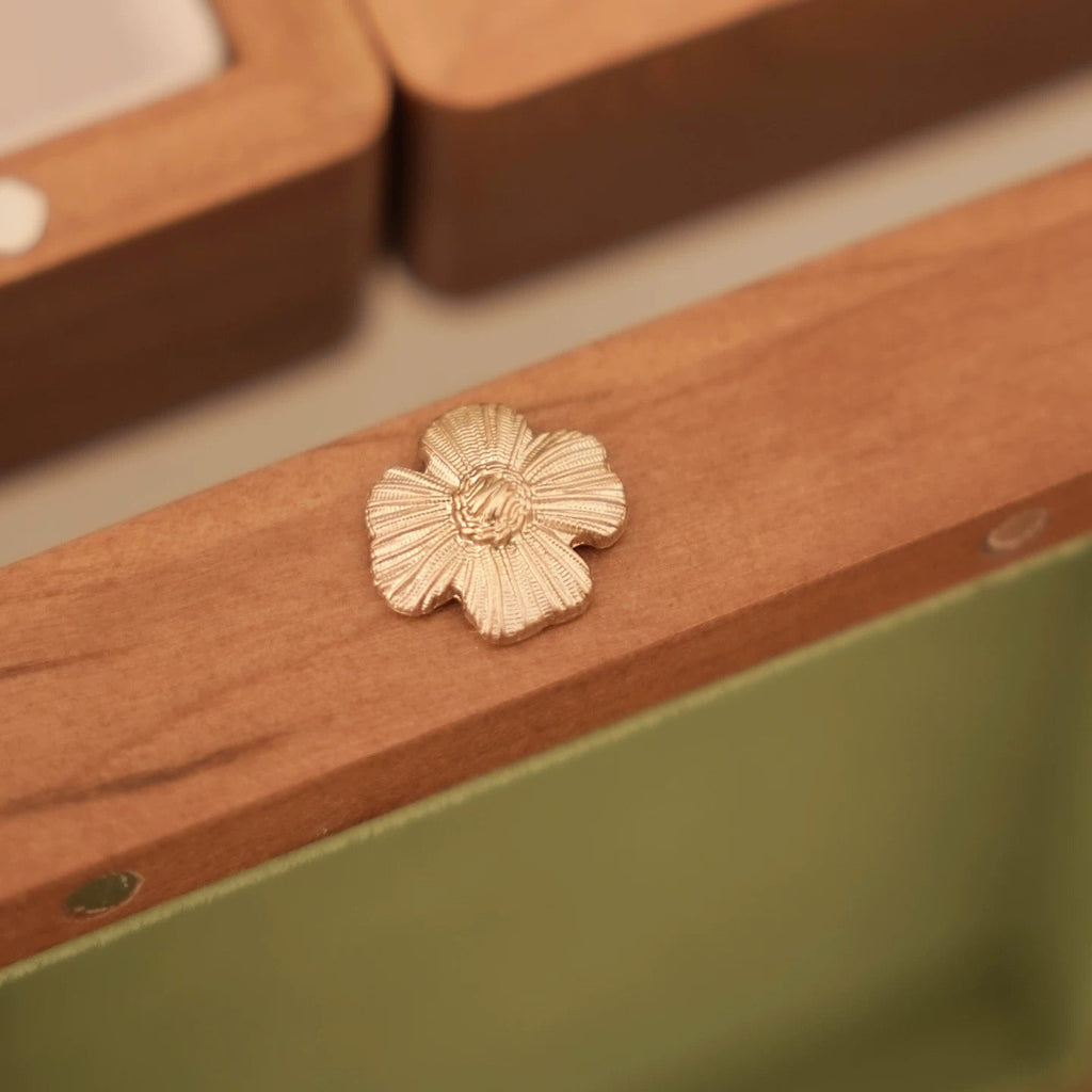 Merrin Solid Cherry Wood Jewelry Box With Creative Art Glass-Top