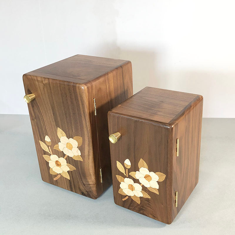 Floral Walnut Multi-Drawer Jewelry Organizer