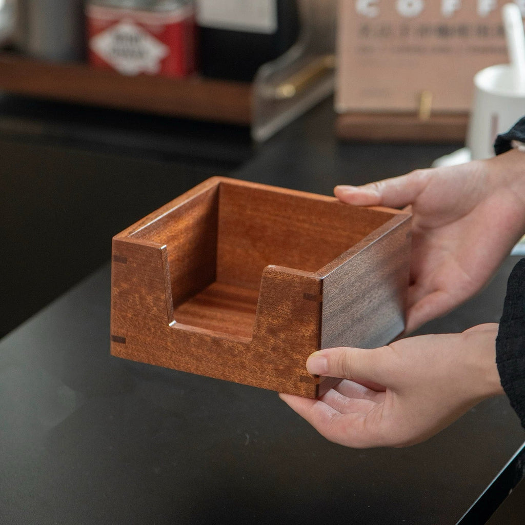 Cube Black Walnut Tissue Box