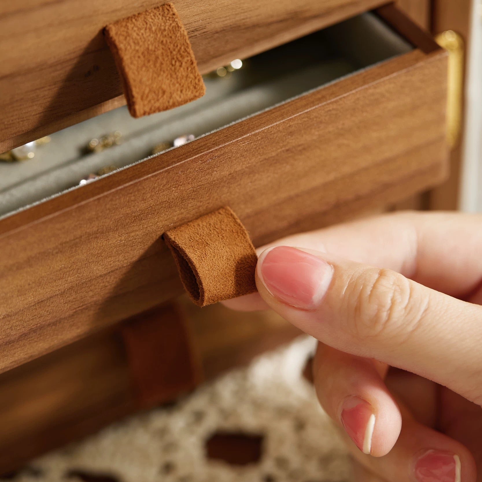 Prestige Walnut Jewelry Organizer Chest