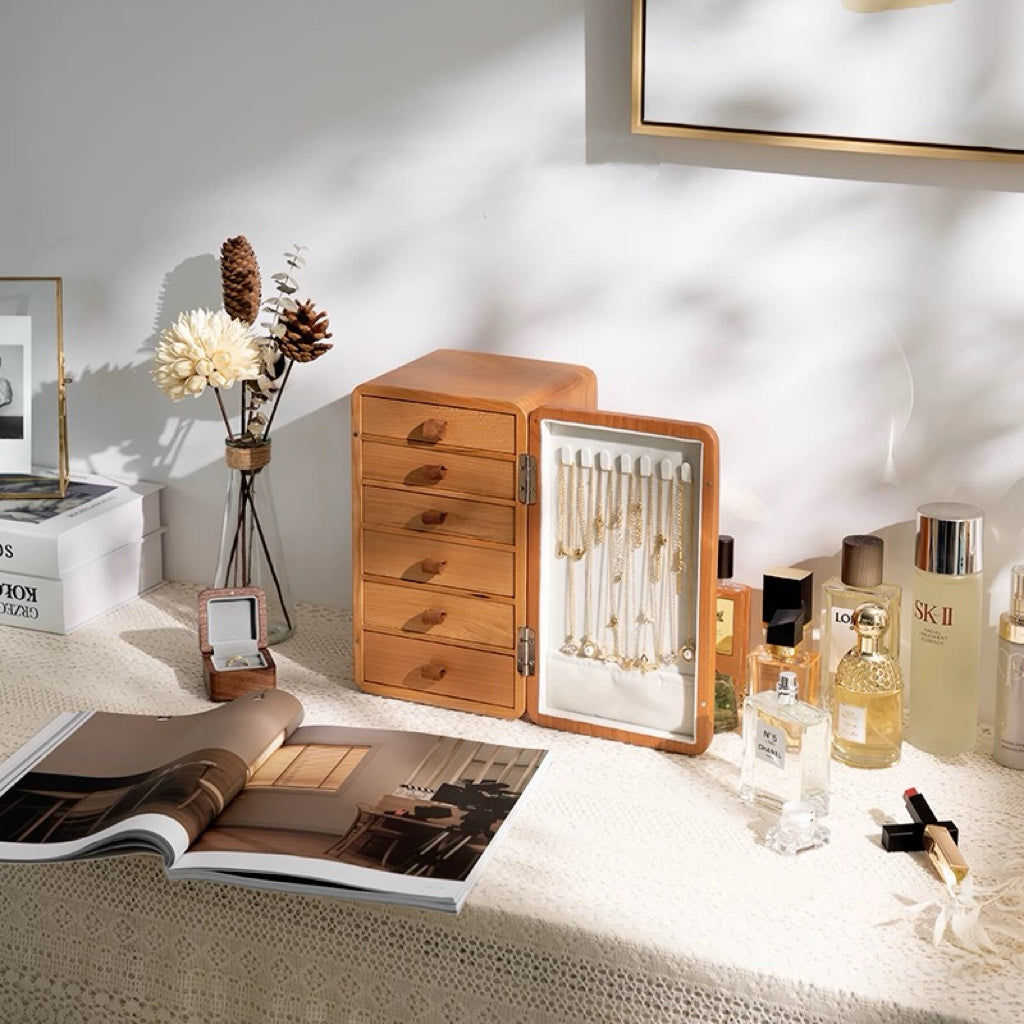 Prestige Walnut Jewelry Organizer Chest