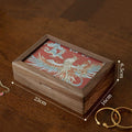 Solara Walnut Retro Embroidered Jewelry Box