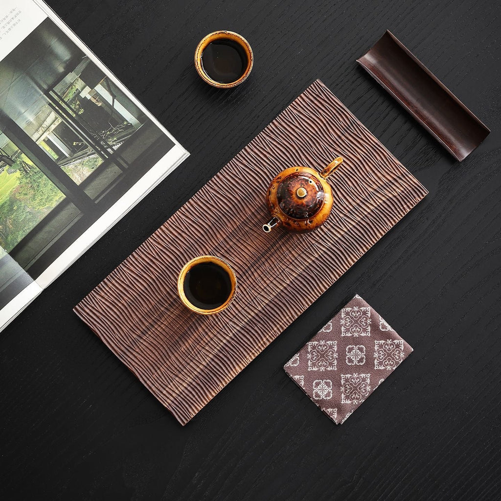 Rishi Textured Walnut Tea Tray