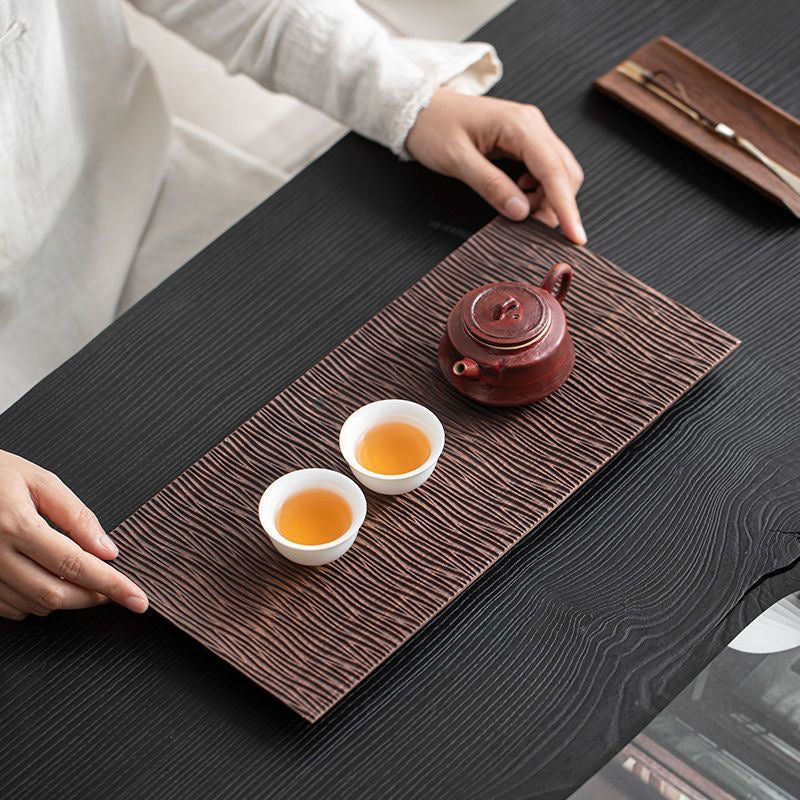 Rishi Textured Walnut Tea Tray