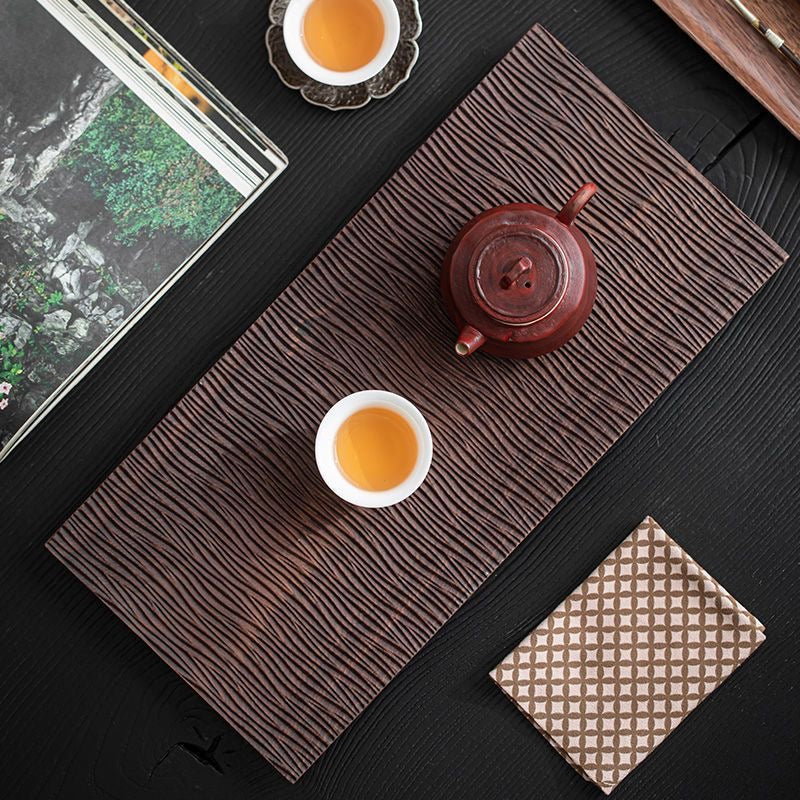 Rishi Textured Walnut Tea Tray