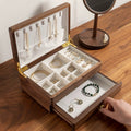 Serenna Solid Wood Two-Tier Jewelry Box