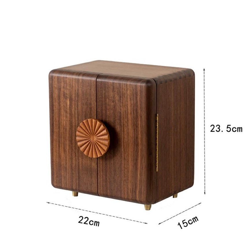 Solaris Walnut Jewelry Organizer with 5 Drawers