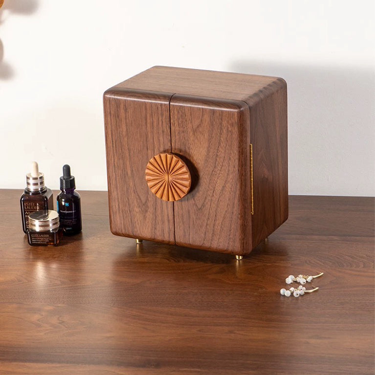 Solaris Walnut Jewelry Organizer with 5 Drawers