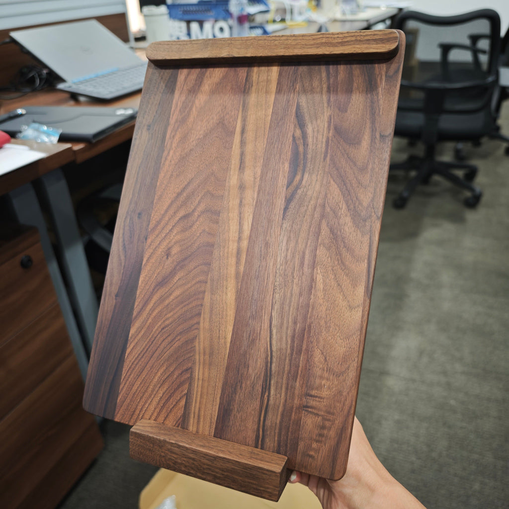 Woodlist Walnut Tabletop Menu Stand