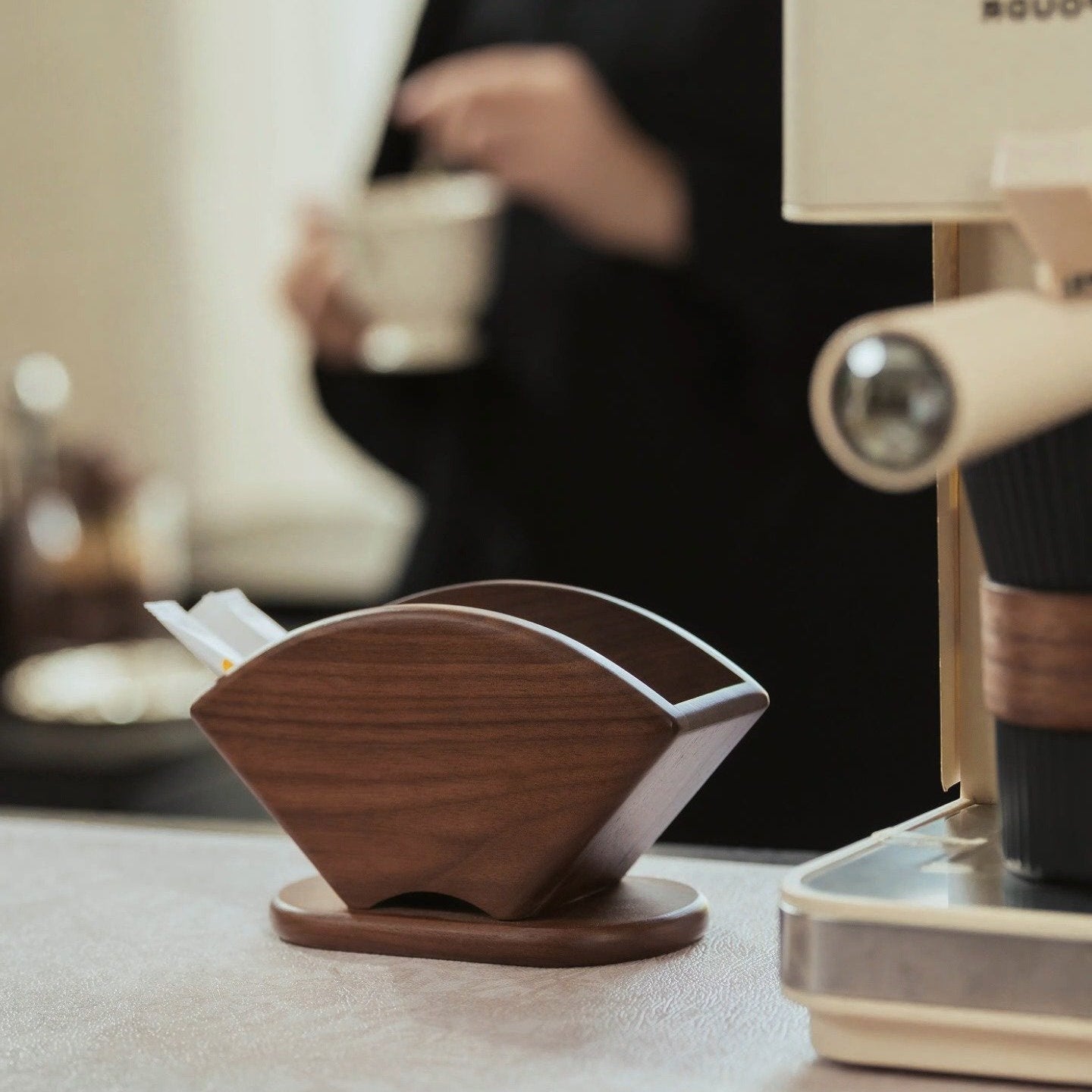 Barista Walnut V60 Coffee Filter Paper Holder