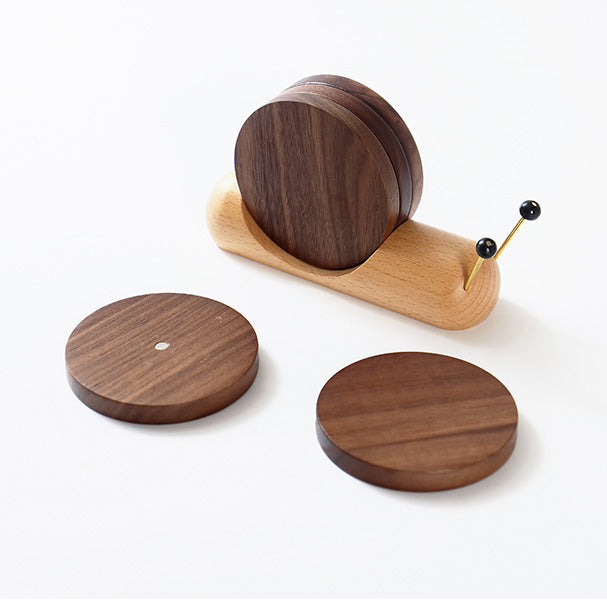 Snail Solid Wood Coasters