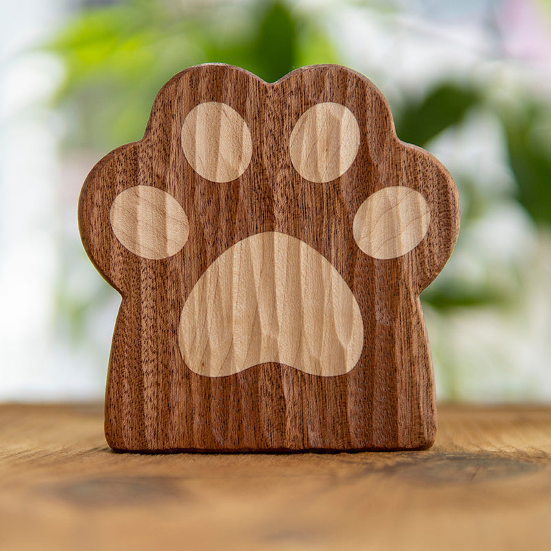 Pawer Handcrafted Cat Paw Solid Wood Coasters