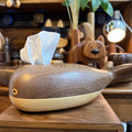 Whale Blowing Solid Wood Tissue Box