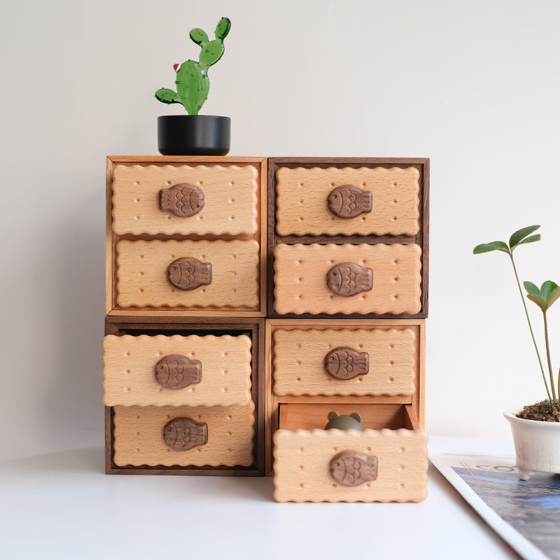 Cookie Wooden Double-Layer Jewelry & Trinket Box