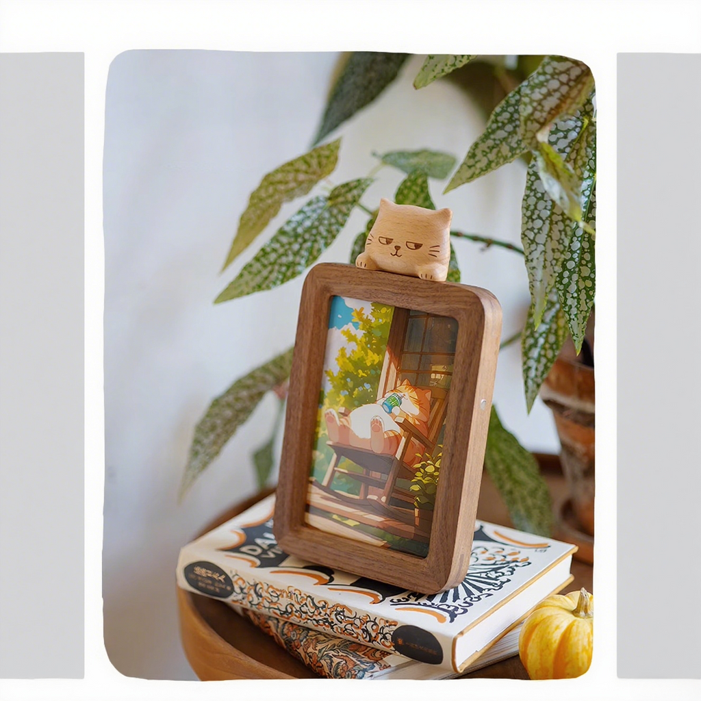Meow Walnut Photo Frame