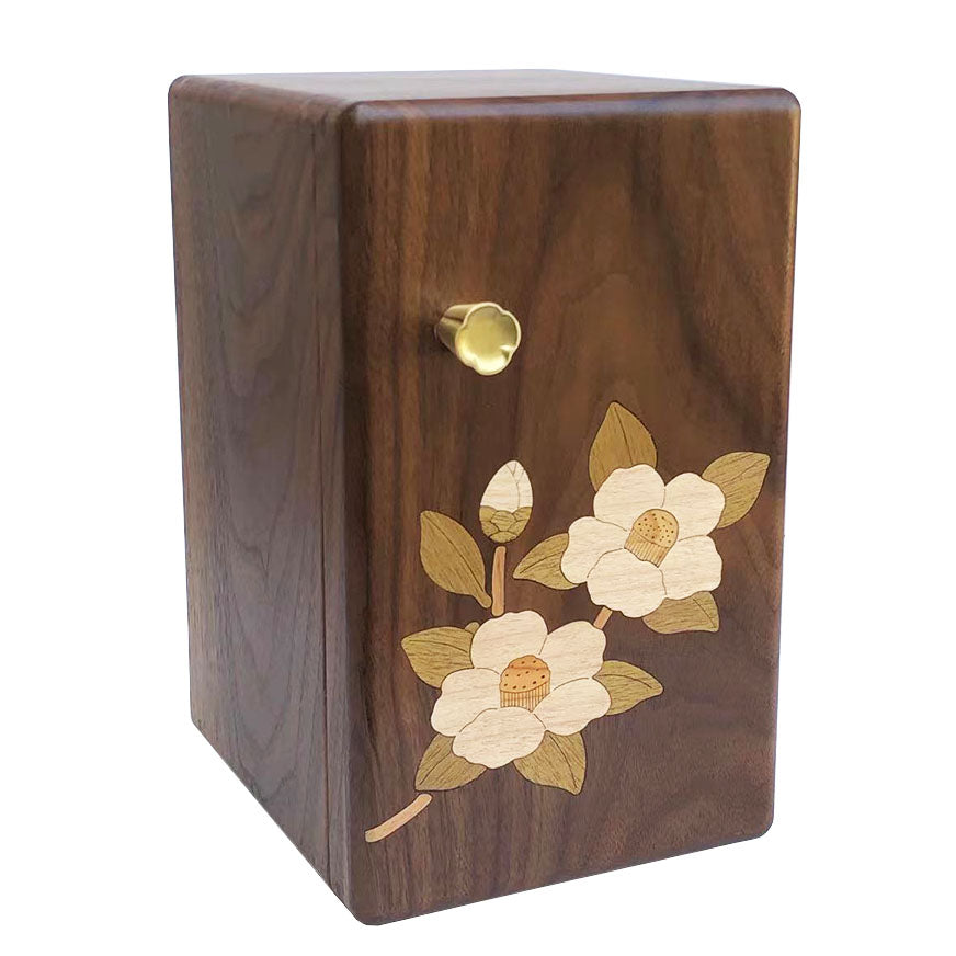Floral Walnut Multi-Drawer Jewelry Organizer