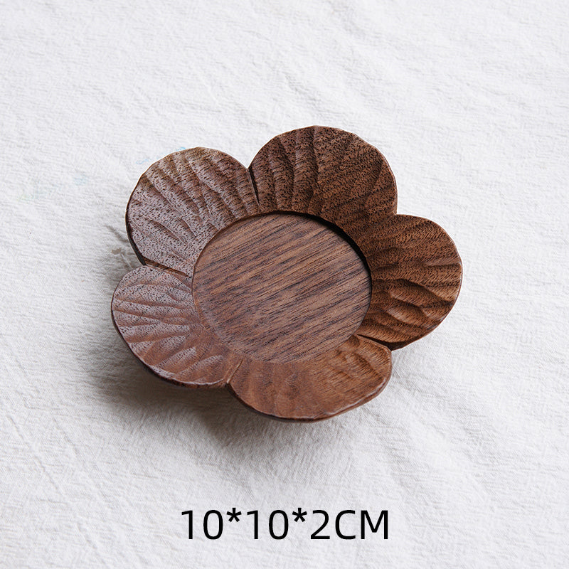 Bloom Handcrafted Floral Wooden Tea Coasters