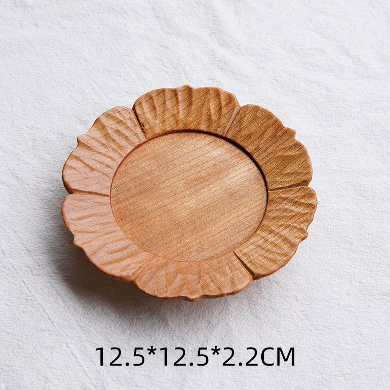 Bloom Handcrafted Floral Wooden Tea Coasters