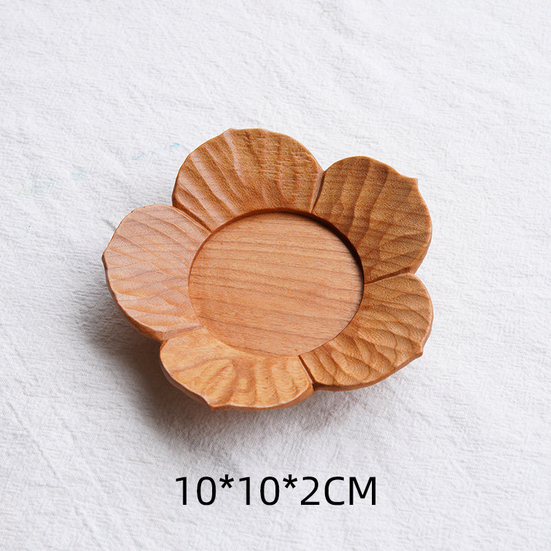 Bloom Handcrafted Floral Wooden Tea Coasters