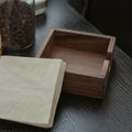Cube Black Walnut Tissue Box