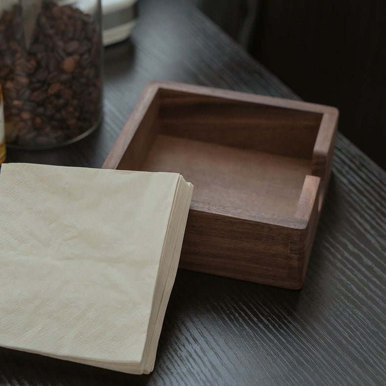 Cube Black Walnut Tissue Box