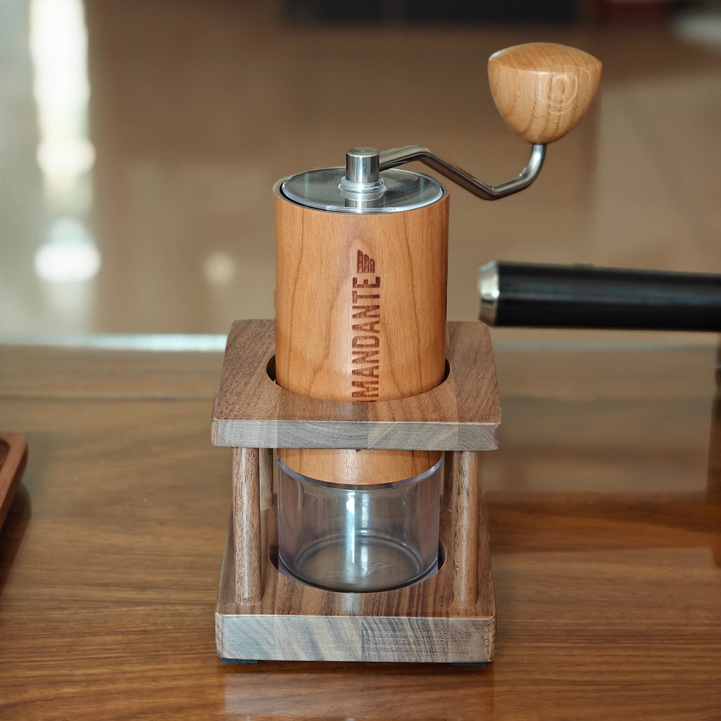Holdtight Walnut Wood Coffee Grinder Stand