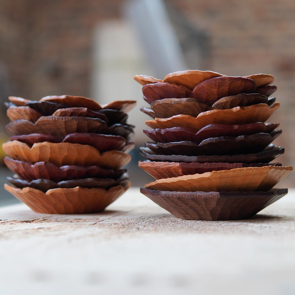 Bloom Handcrafted Floral Wooden Tea Coasters