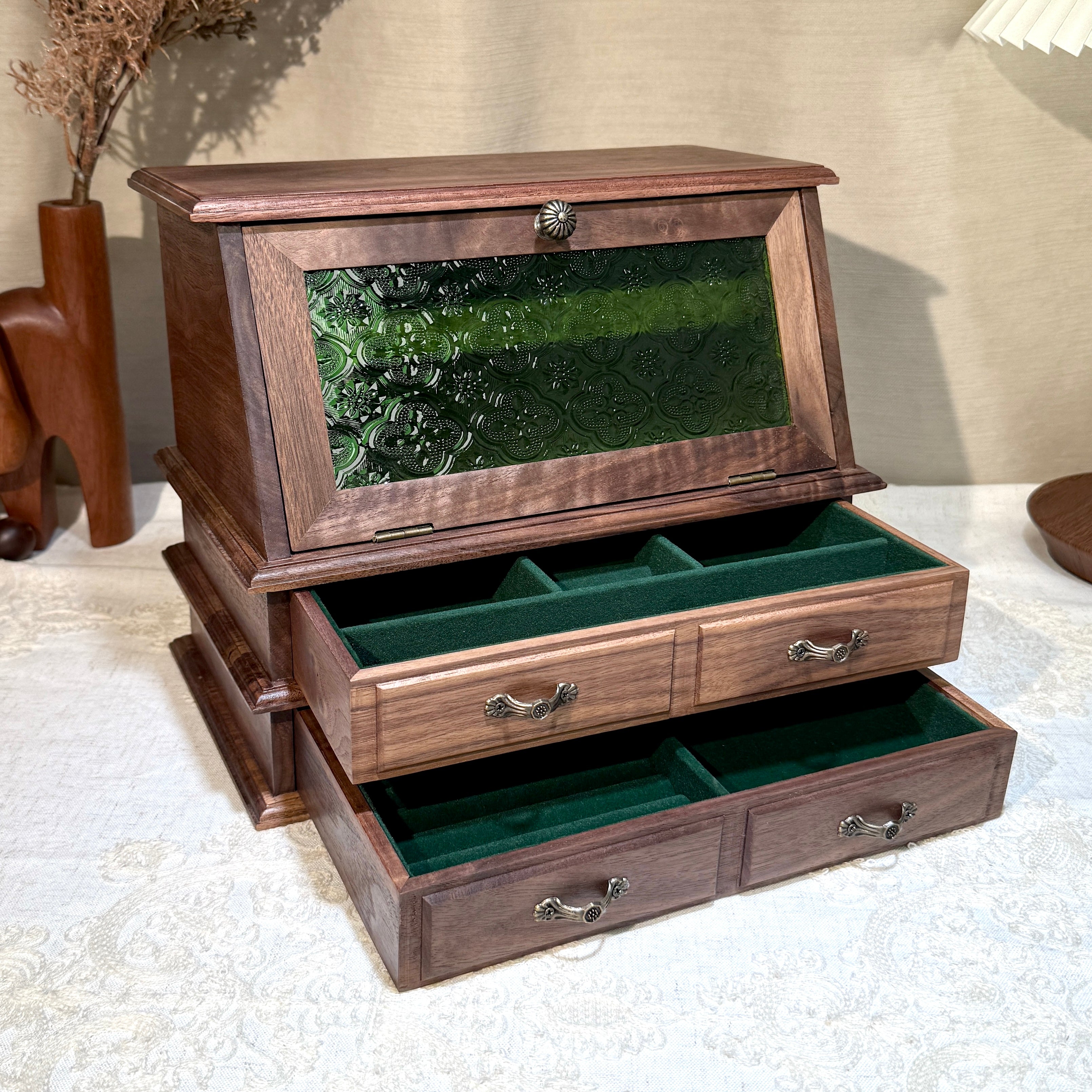 Boudoir Solid Wood Jewelry Cabinet Organizer
