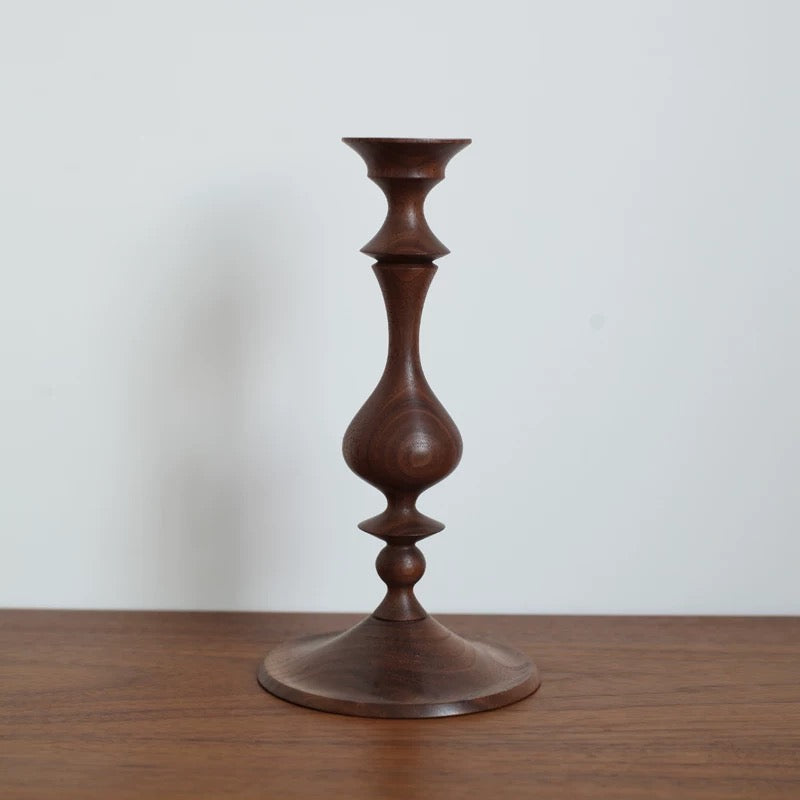 Lucien Solid Walnut Candle Holder