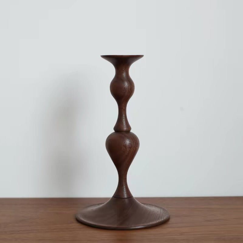 Lucien Solid Walnut Candle Holder