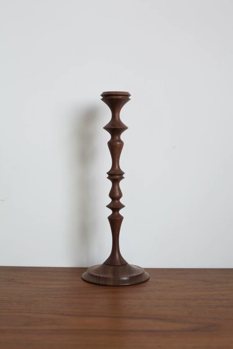 Lucien Solid Walnut Candle Holder