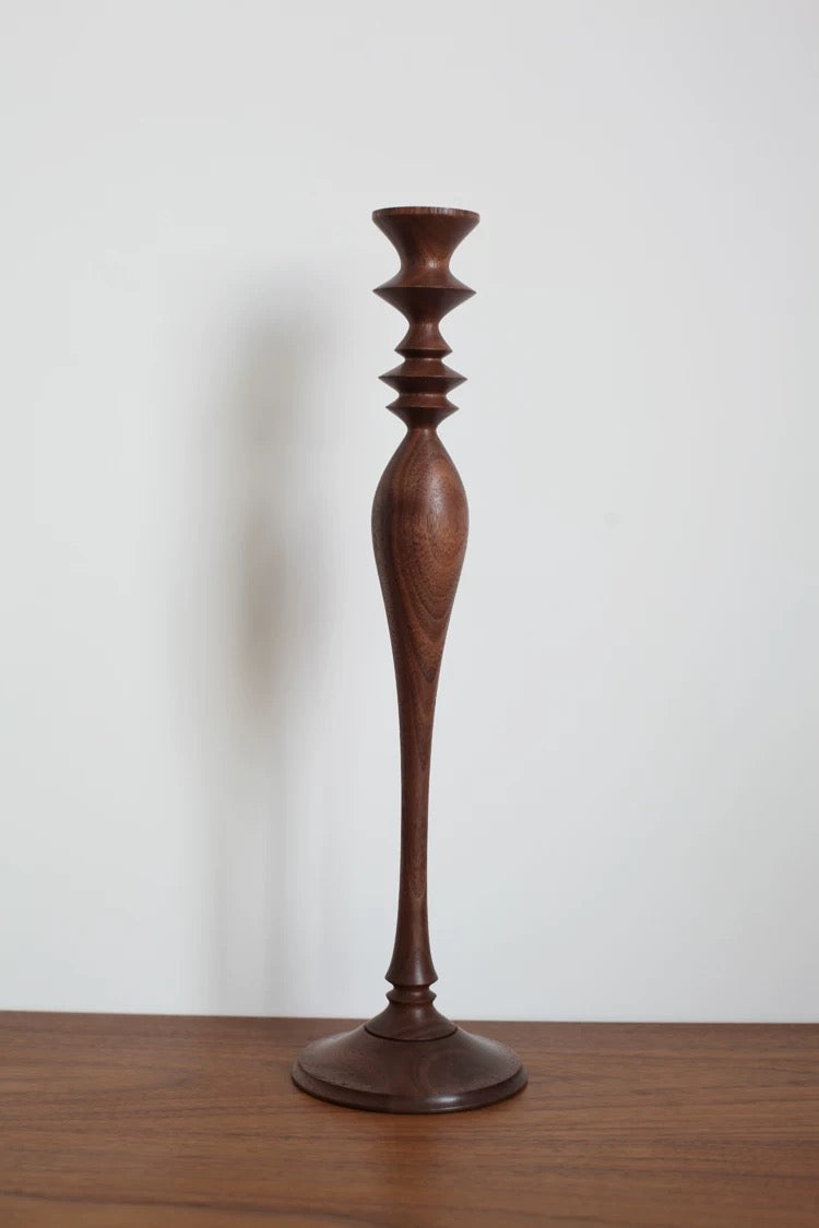 Lucien Solid Walnut Candle Holder
