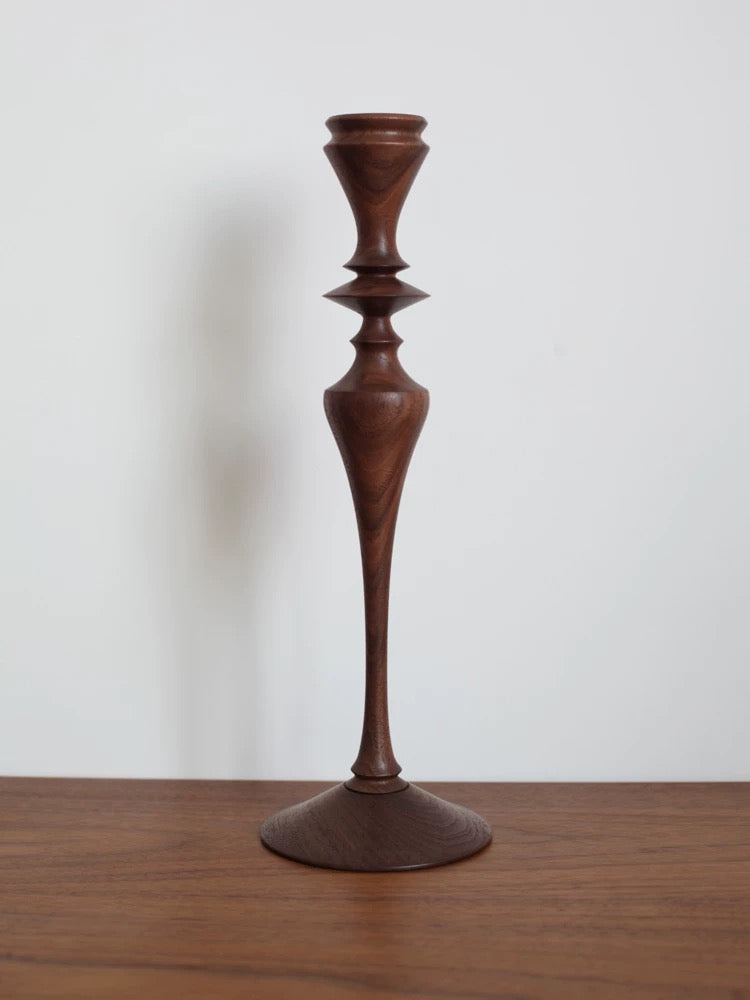 Lucien Solid Walnut Candle Holder