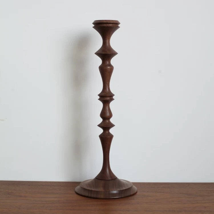 Lucien Solid Walnut Candle Holder
