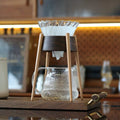 Mossi Walnut Wood Pour-Over Coffee Stand With a V60 Glass Dripper