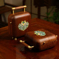 Celestia Portable Solid Walnut Jewelry Box