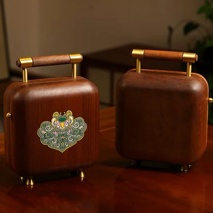 Celestia Portable Solid Walnut Jewelry Box