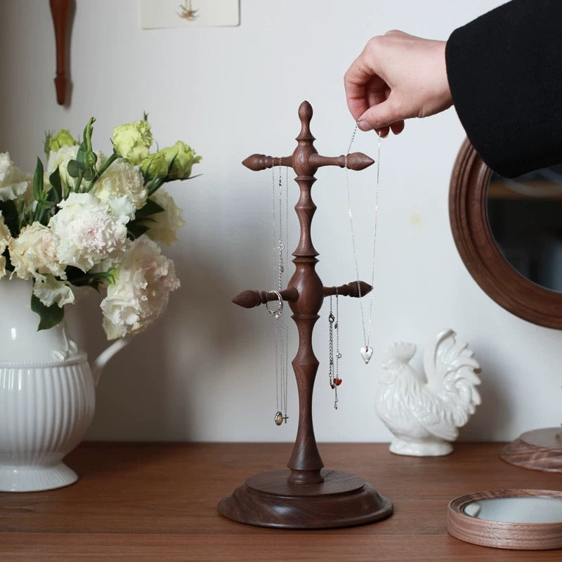 Cedric Solid Walnut Jewelry Display Stand