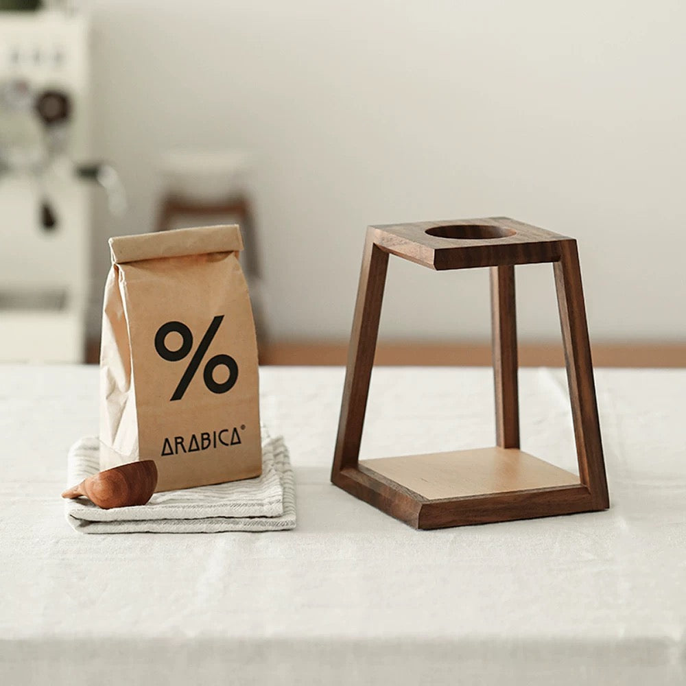 SlowPour Minimalist Walnut Pour-Over Coffee  Dripper Stand