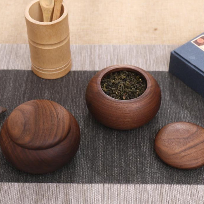Teacan Walnut Tea Canister