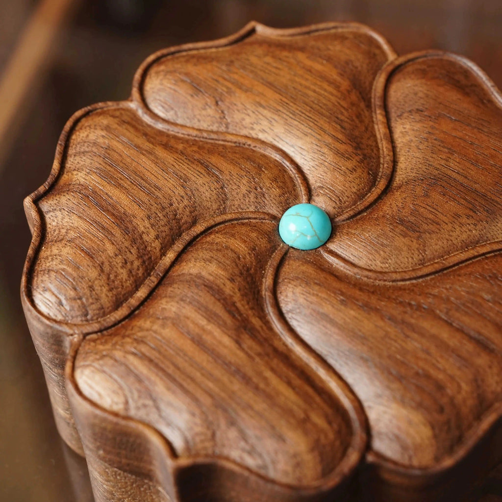 Blossom Retro Style Walnut Jewelry Box