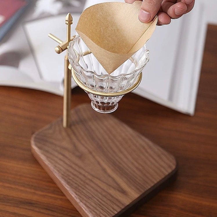 PurePour Walnut Pour-Over Coffee Dripper Stand